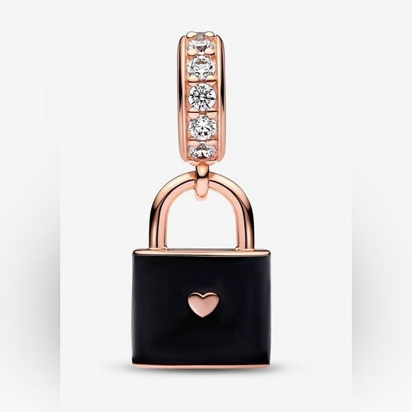 Authentic NEW Pandora Padlock Dangle Charm 14RGP Enamel CZ - Picture 7 of 8